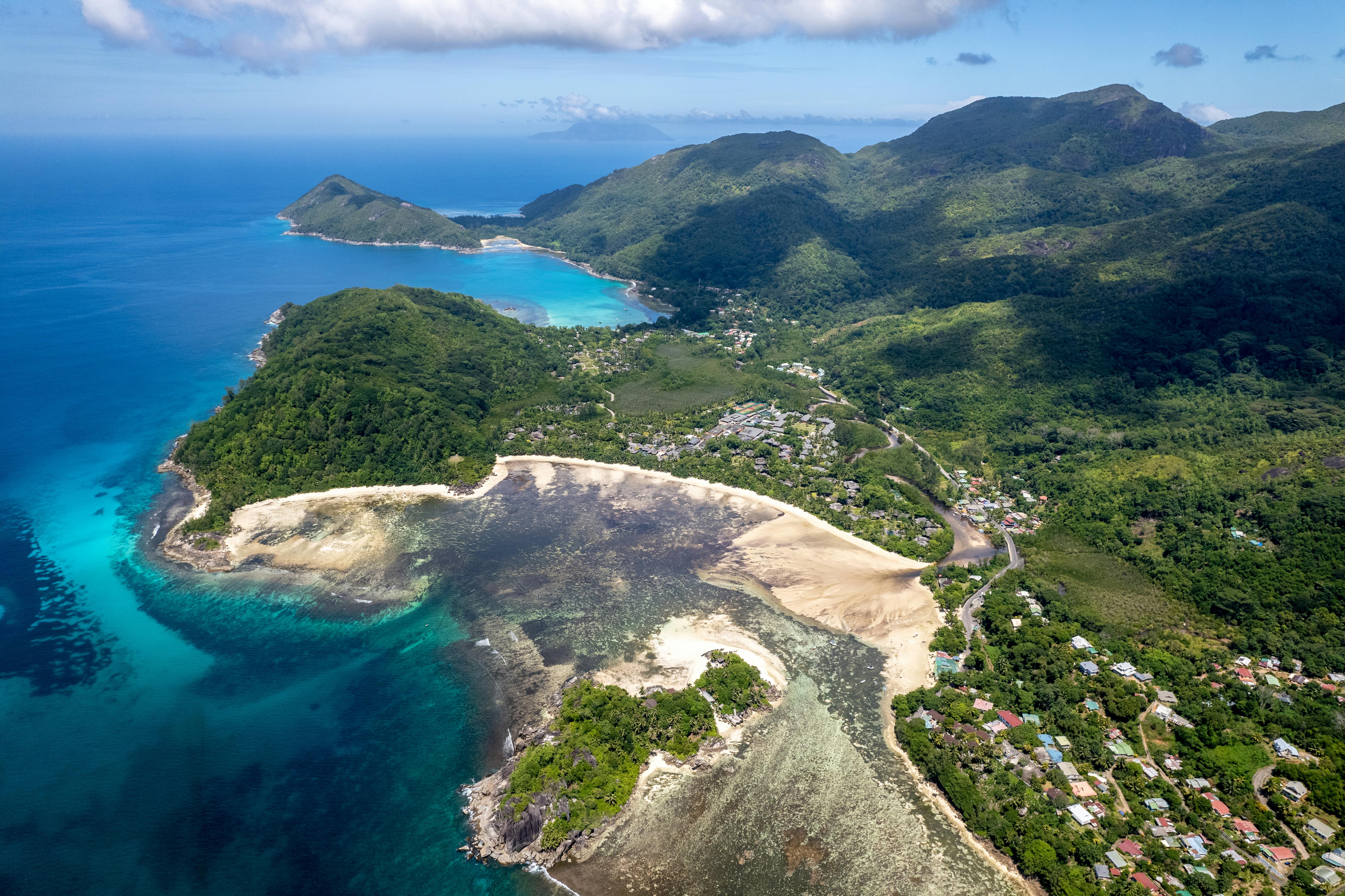 Mahé aerial coastline